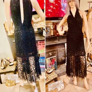 VTG Carmen Marc Valvo Beaded Dress Black Gown